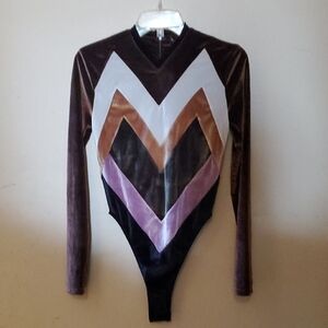 Nwt Y/Project Multicolor Long Sleeve Velvety Bodysuit